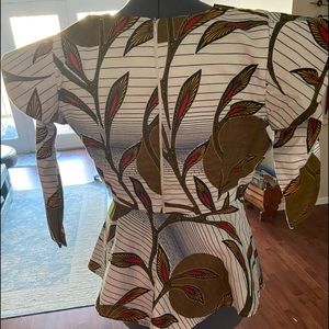 African print peplum blouse